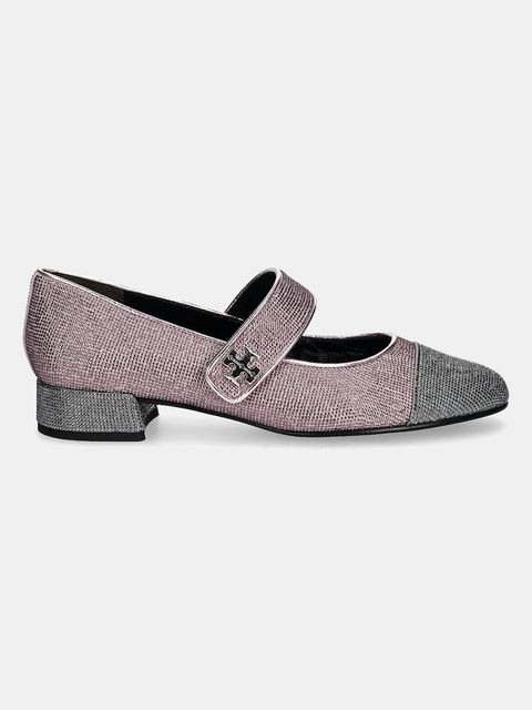Tory Burch czółenka zamszowe Cap-Toe Mary Jane Pave Heel Ballet - zdjęcie produktu nr 2