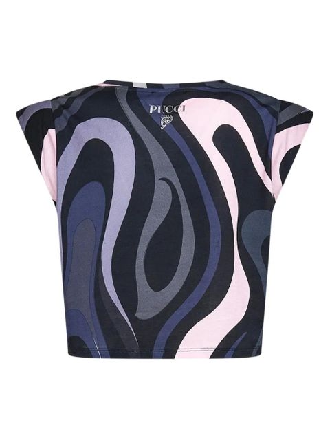 PUCCI Marmo print cap-sleeves T-shiert - Black - zdjęcie produktu nr 2