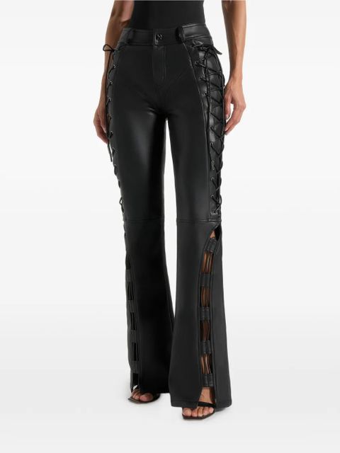 Manière De Voir Ambre lace-up flared trousers - Black - zdjęcie produktu nr 1