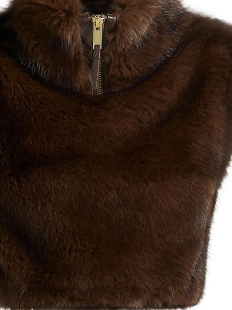 Manière De Voir Nyla high-neck zip vest - Brown - zdjęcie produktu nr 2