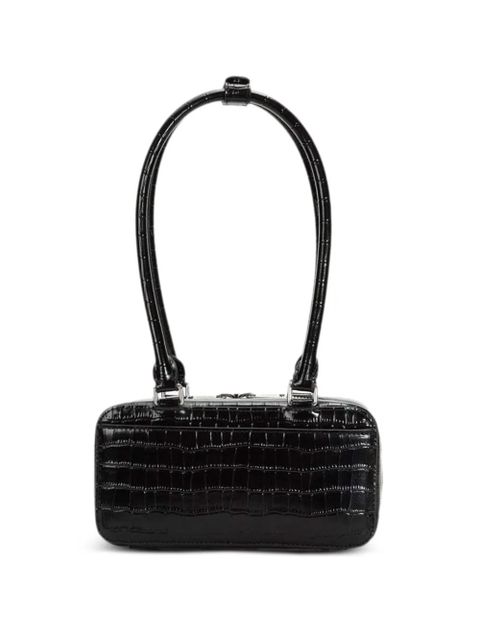 Self-Portrait mini crocodile-embossed leather bag - Black - zdjęcie produktu nr 2