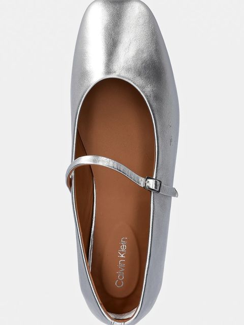 Calvin Klein baleriny skórzane MARY JANE BALLERINA - MET