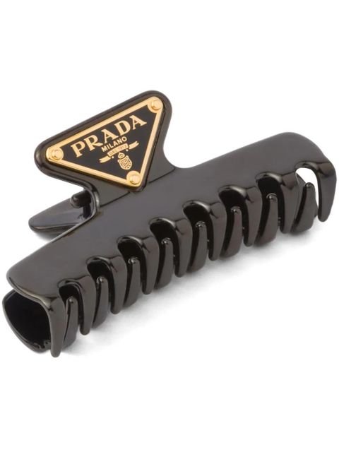 Prada triangle-logo claw clip - Black - zdjęcie produktu nr 1