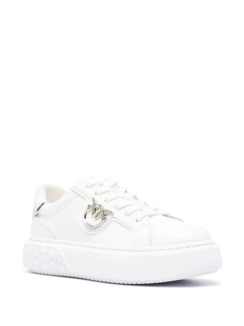 PINKO Love Birds leather sneakers - White - zdjęcie produktu nr 2