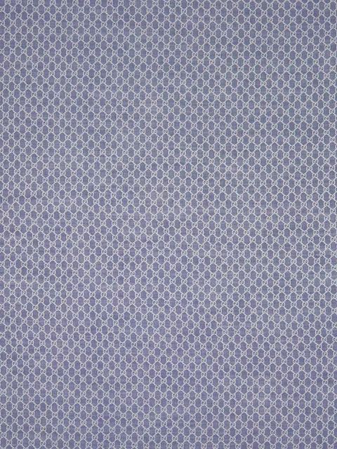 Gucci fringed logo-pattern shawl - Blue