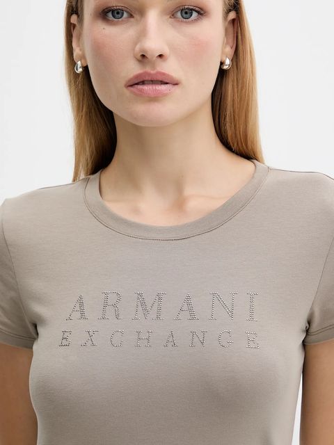 Armani Exchange t-shirt damski kolor zielony XW001349 AF17173