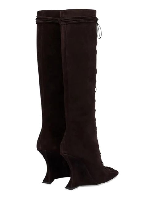 Paris Texas 105 Nina lace-up pointed boots - Brown