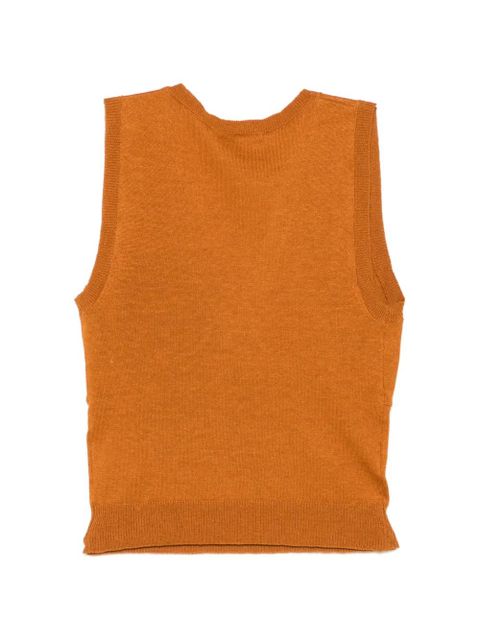 SHUSHU/TONG bow-detail knitted tank top - Brown - zdjęcie produktu nr 2