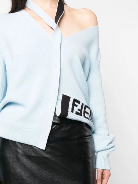 FENDI V-neck knitted cardigan - Blue