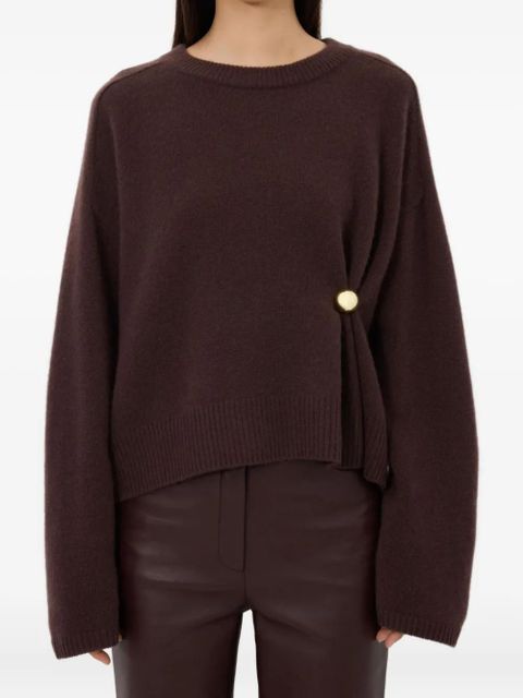 LouLou de Saison metallic-ornament crew-neck sweater - Brown