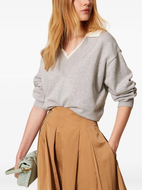 TWINSET wingtip-collar sweater - Grey - zdjęcie produktu nr 2