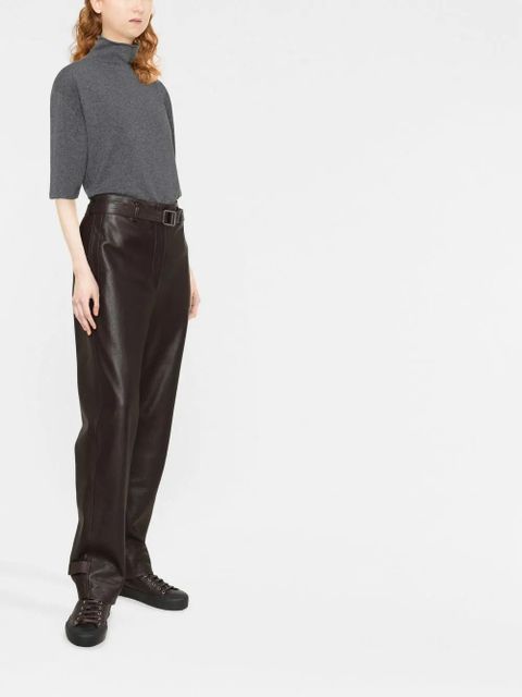 Jil Sander short-sleeved roll-neck knitted top - Grey - zdjęcie produktu nr 2