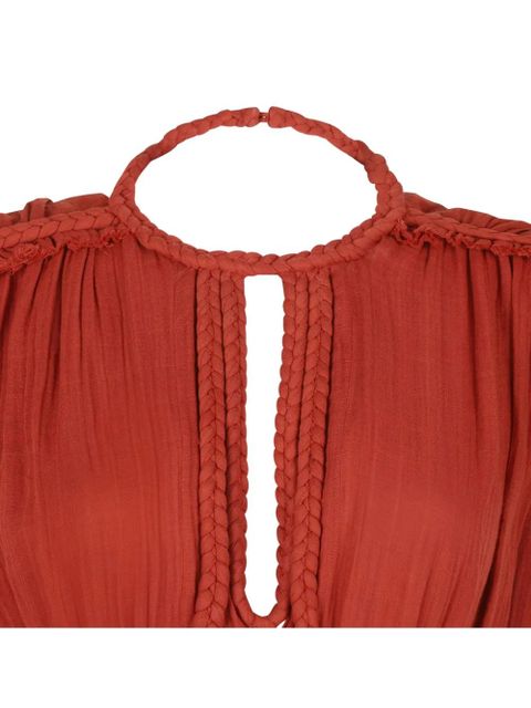 ISABEL MARANT Joya open-back braided-detail dress - Red - zdjęcie produktu nr 2