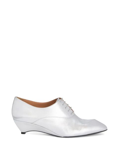 Jil Sander laminated pointed-toe loafers - Silver - zdjęcie produktu nr 1