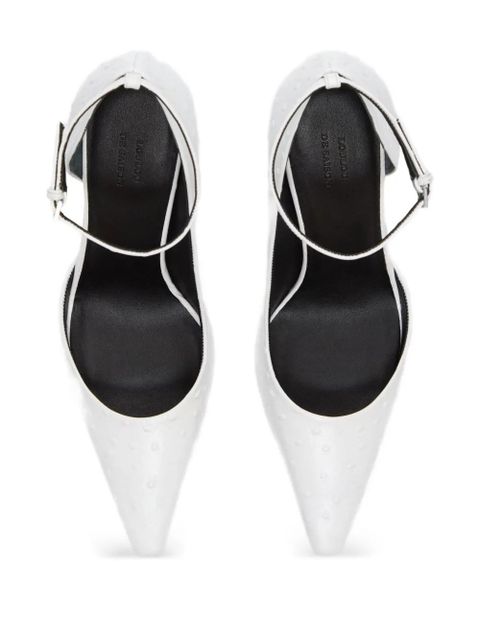 LouLou de Saison Scala ostrich-effect pumps - White