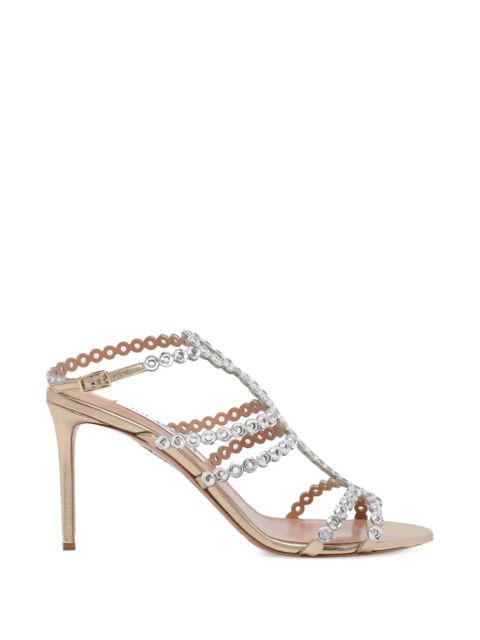 Aquazzura Mooncrush crystal-embellished sandals - Gold - zdjęcie produktu nr 1