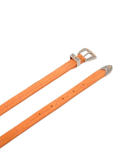 PINKO croc-effect buckle belt - Orange