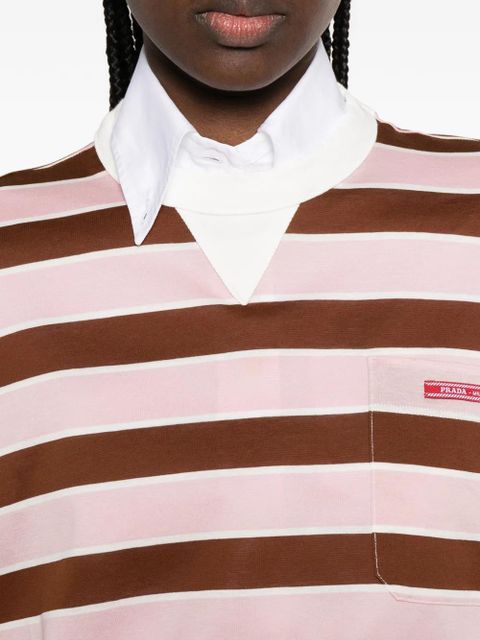 Prada striped pocket T-shirt - Pink