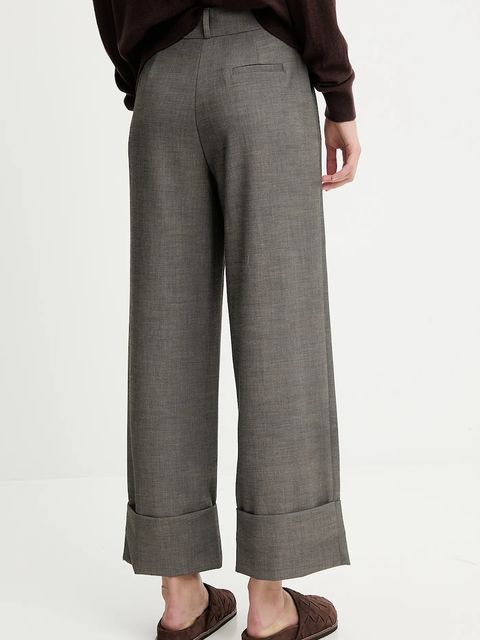 Answear.LAB spodnie damskie kolor szary proste high waist - zdjęcie produktu nr 2