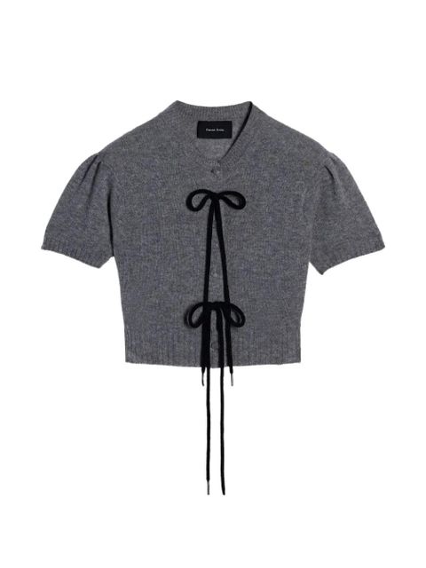 Simone Rocha bow-embellishment cashmere cardigan - Grey - zdjęcie produktu nr 1