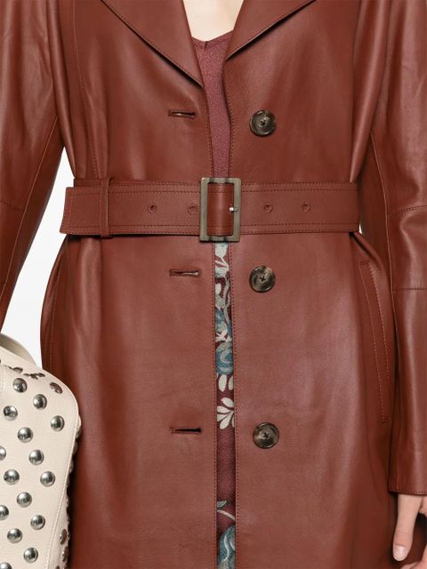 Yves Salomon leather coat - Brown