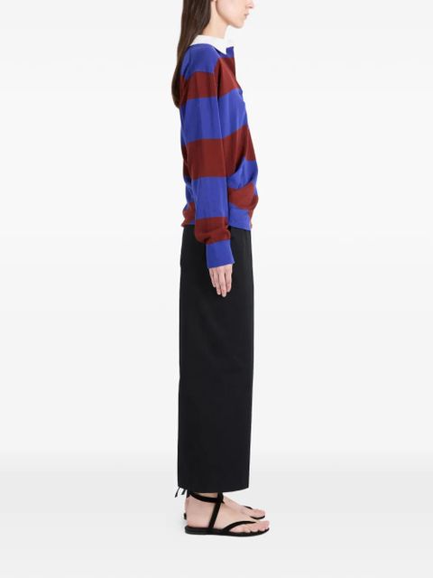 Proenza Schouler Corinna striped draped polo top - Blue