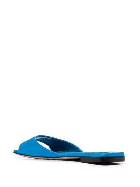 The Attico satin flat slides - Blue