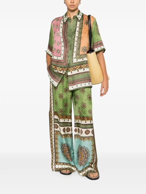 ALEMAIS Contina floral-print trousers - Green