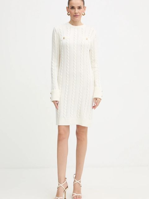 Guess sukienka z dodatkiem wełny ELSA kolor beżowy mini prosta W5BK46 Z1192