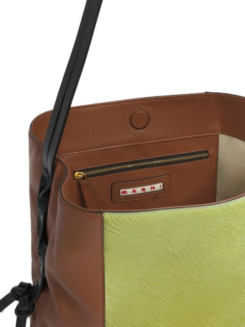 Marni colour-block shoulder bag - Brown