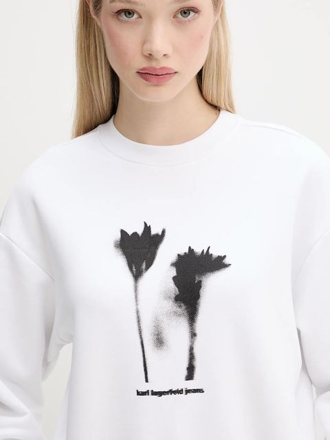 Karl Lagerfeld Jeans bluza damska kolor biały z nadrukiem A3W20034