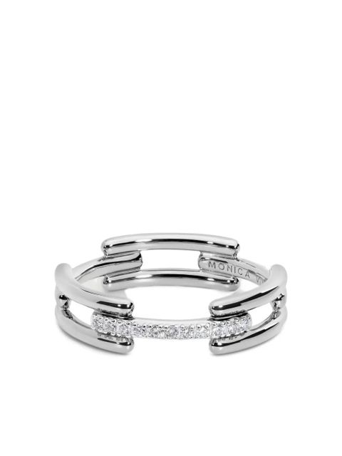 Monica Vinader Link diamond ring - Silver - zdjęcie produktu nr 1