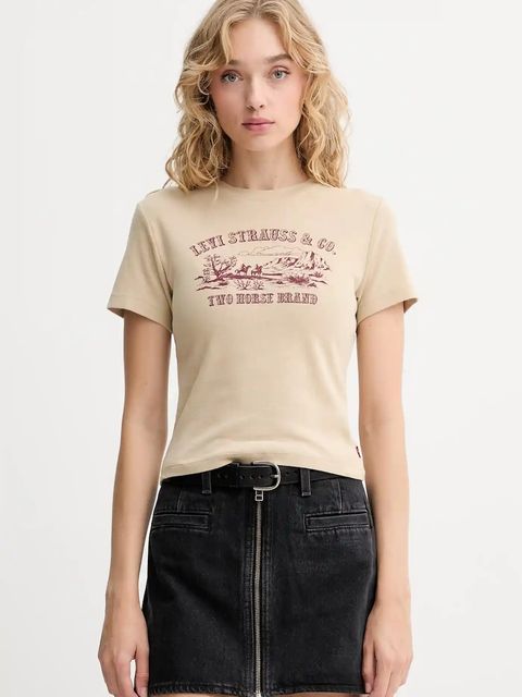 Levi's t-shirt bawełniany damski kolor beżowy A8798