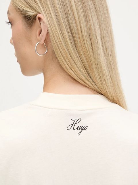 HUGO t-shirt bawełniany damski kolor biały 50545551