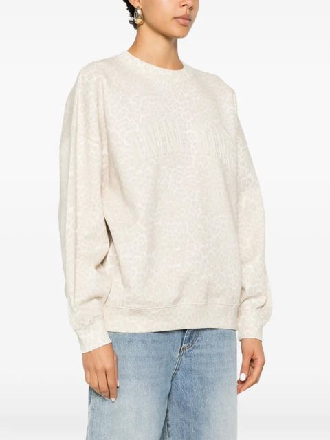 ANINE BING leopard-pattern logo sweatshirt - Neutrals