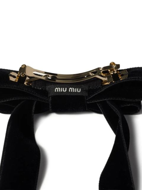 Miu Miu bow-detail hair clip - Black