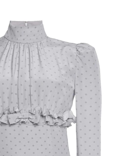 Alessandra Rich ruffled-detail mini dress - Grey