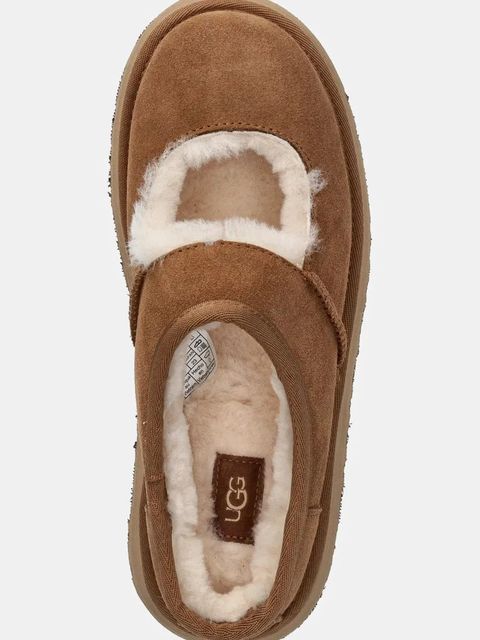 UGG kapcie zamszowe Bea Mary Jane kolor brązowy 1167612-CHE