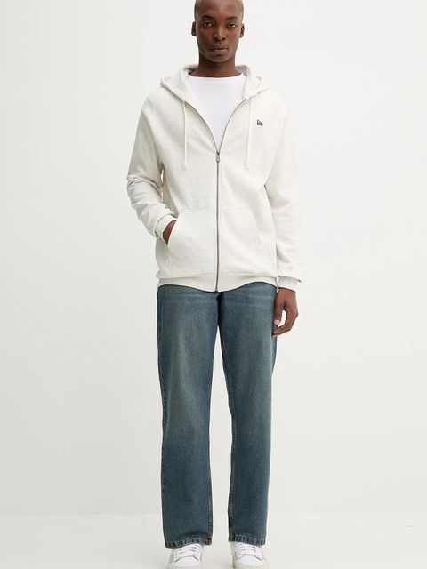 New Era bluza kolor szary z kapturem melanżowa 60752360