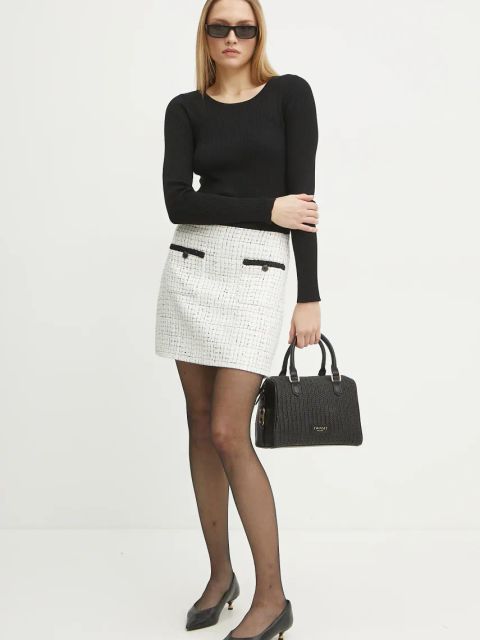 Morgan sukienka RBLOCK kolor biały mini dopasowana RBLOCK