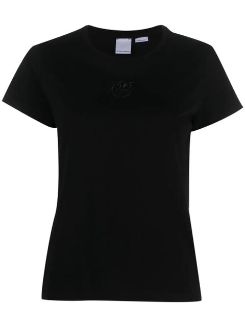 PINKO logo-embroidered cotton T-shirt - Black - zdjęcie produktu nr 1