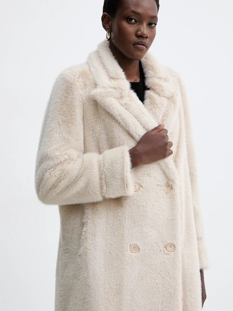 Twinset płaszcz kolor beżowy 252TT2152