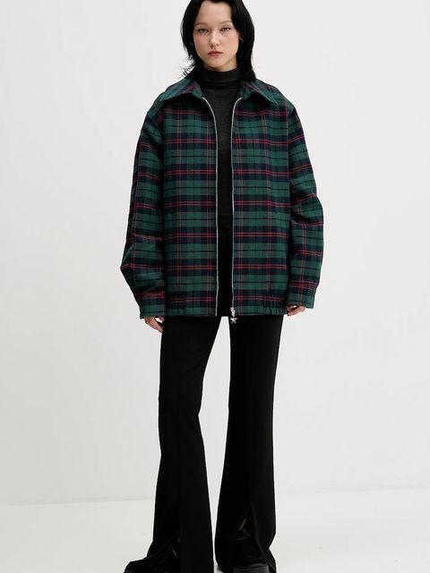 Tommy Jeans kurtka kolor zielony przejściowa oversize DN0DN00097 - zdjęcie produktu nr 2