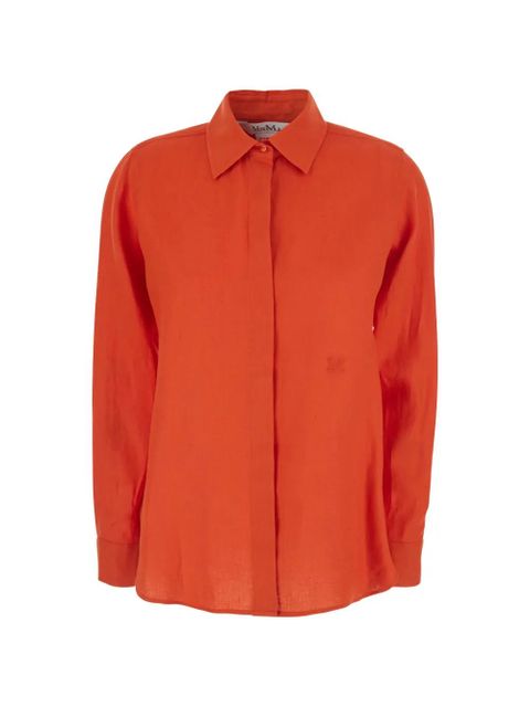 Max Mara Falas embroidered-logo linen shirt - Orange - zdjęcie produktu nr 1