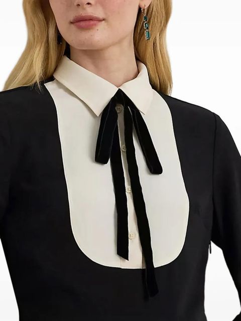 Lauren Ralph Lauren Georgette collared bow midi dress - Black