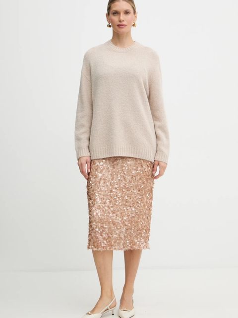 Weekend Max Mara sweter z dodatkiem wełny PESCO damski kolor beżowy 2615361161600