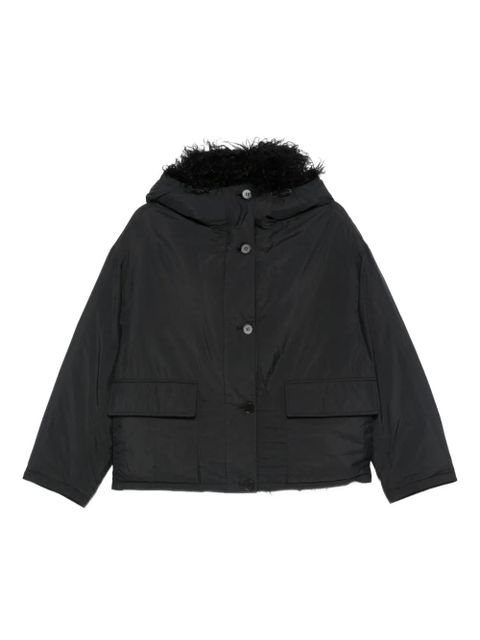 Yves Salomon faux fur-trim hooded jacket - Black - zdjęcie produktu nr 1
