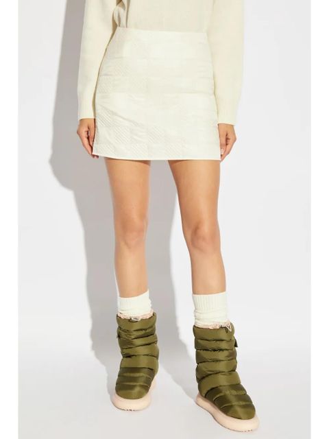 Moncler logo-patch quilted mini skirt - White