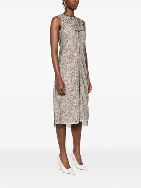 FENDI lace midi dress - Neutrals