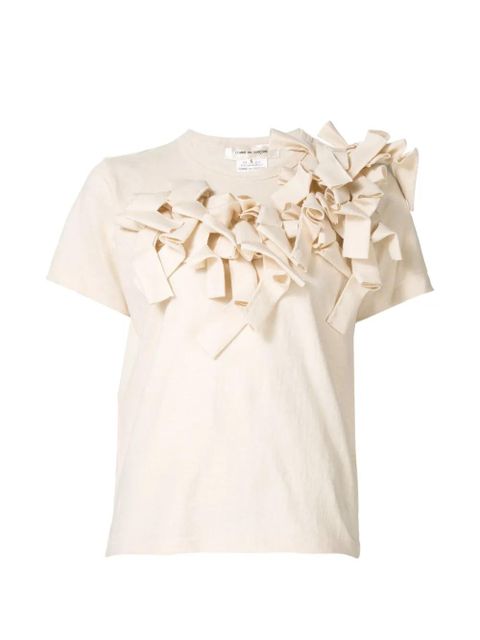 Comme Des Garçons ruffle appliqué T-shirt - Neutrals - zdjęcie produktu nr 1